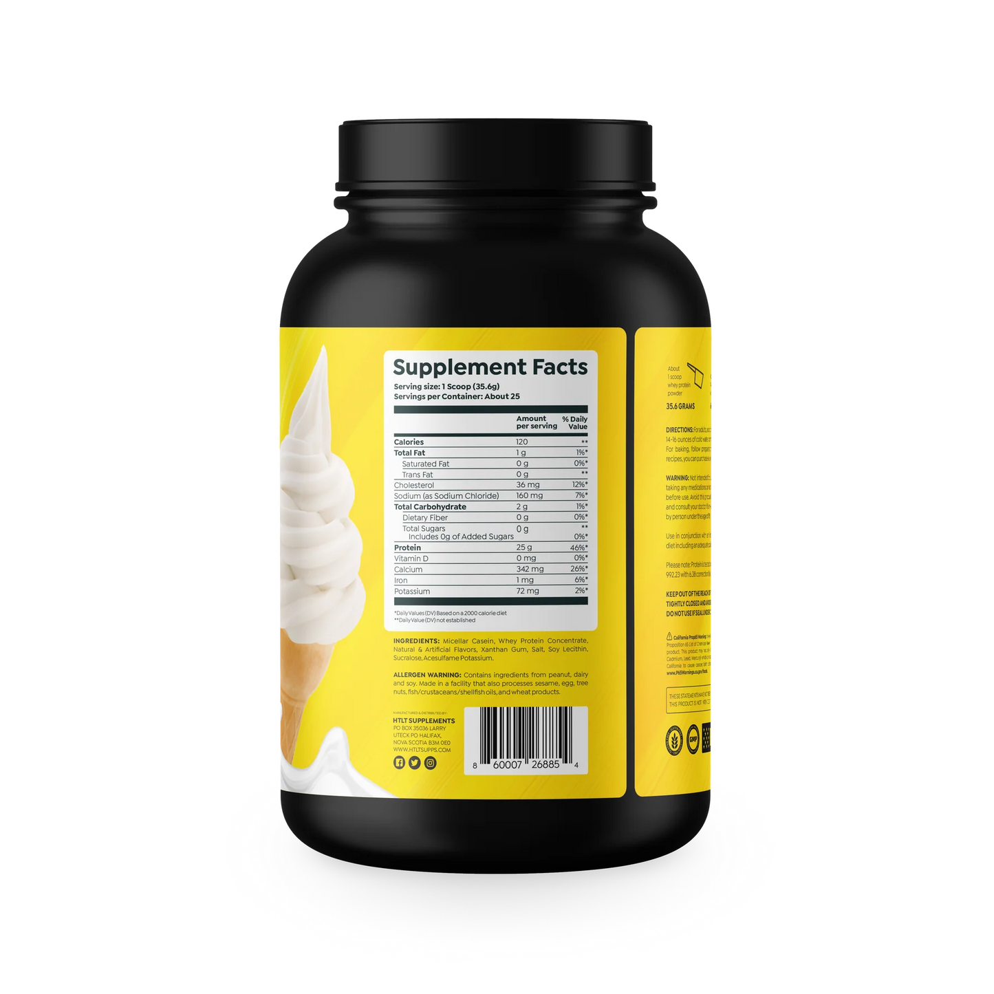 HTLT Casein + Whey Protein Powder Vanilla Ice Cream